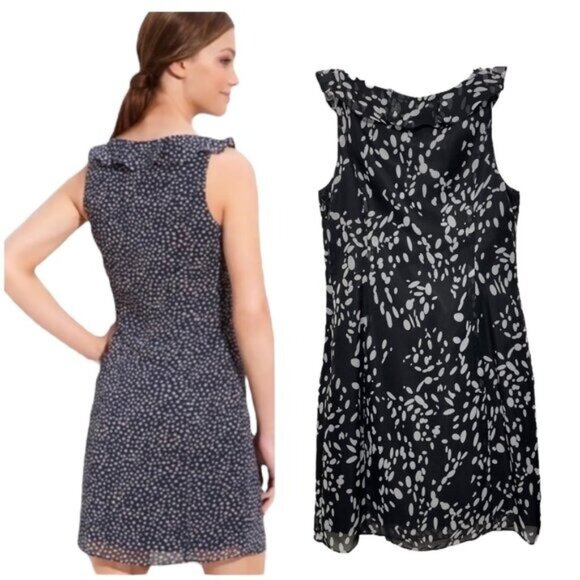 Adrianna Papell Sleeveless Black & White Tiered Ruffle Mini Dress Size 6 - Picture 2 of 11